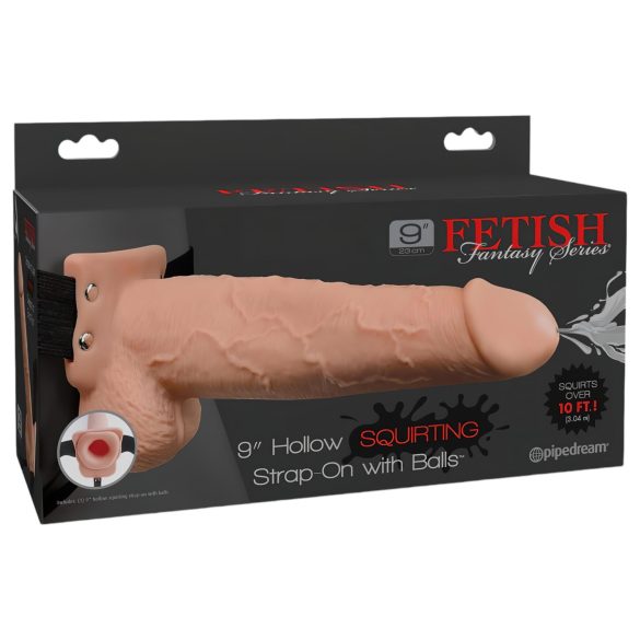 Fetish Strap-On 9 - opzetbare holle, spuitende dildo (natuurlijk)