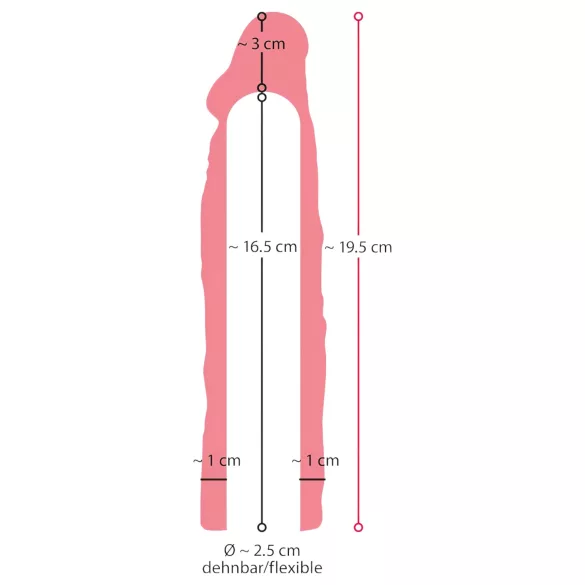 Nature Skin - penis sleeve verlenger verdikker - 19,5 cm