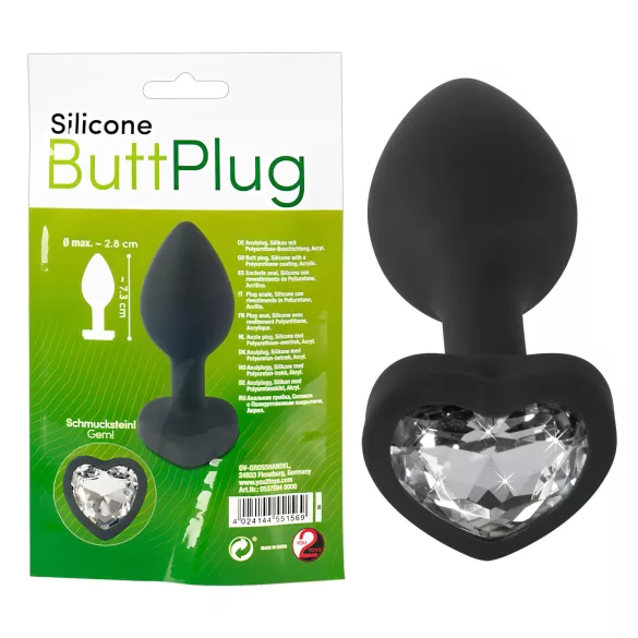 You2Toys - anaalplug - met witte steen - zwart