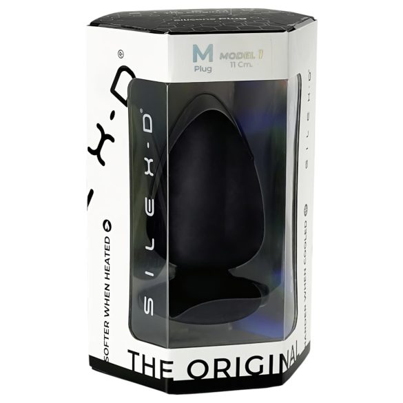 Silexd M - flexibele buttplug - 11 cm - zwart