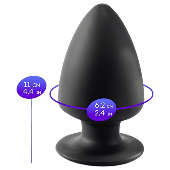 Silexd M - flexibele buttplug - 11 cm - zwart