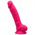 Silexd 7 - dildo met zuignap en ballen - 17,5cm - roze