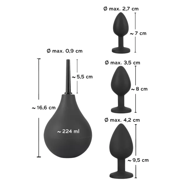 Black Velvets - anaal plug set - 4-delig - zwart
