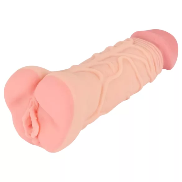 Nature Skin - 2in1 masturbator en penis sleeve - huidkleur