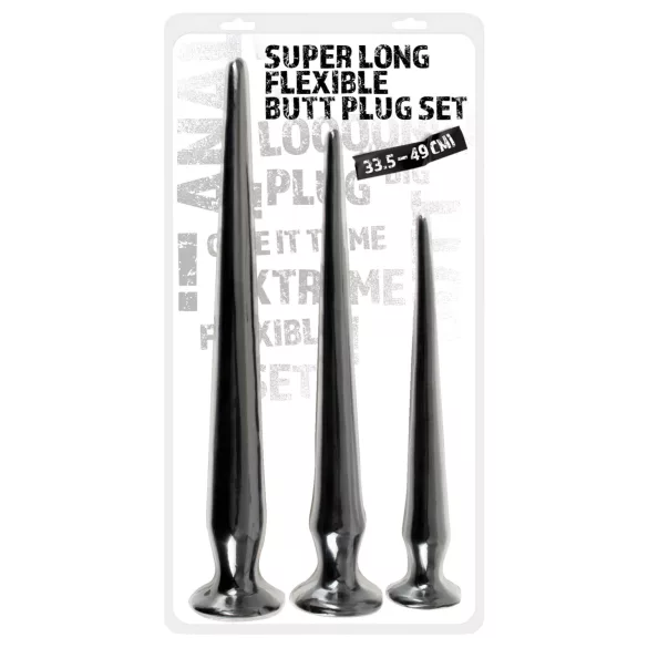 You2Toys - anaal plug set - extra lang - zwart - 3 delig