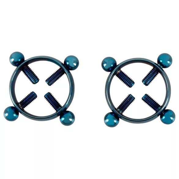 Bad Kitty - tepelklem sieraden - rond - blauw