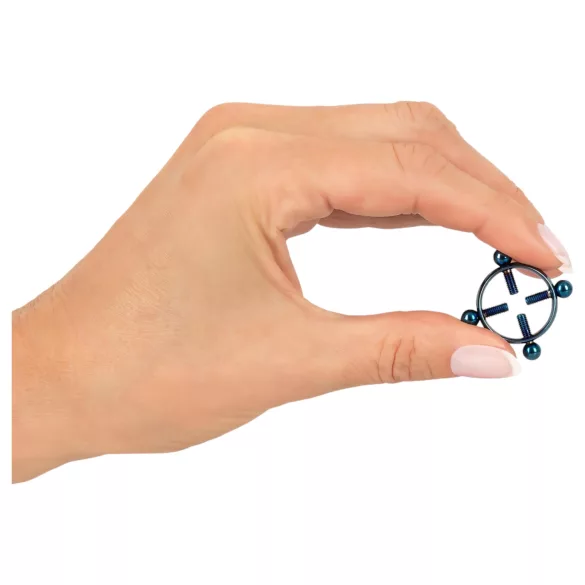 Bad Kitty - tepelklem sieraden - rond - blauw