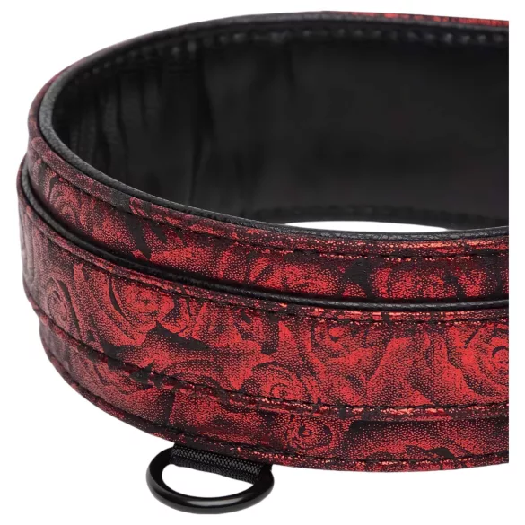Fifty Shades of Grey - halsband en riem - zwart-rood