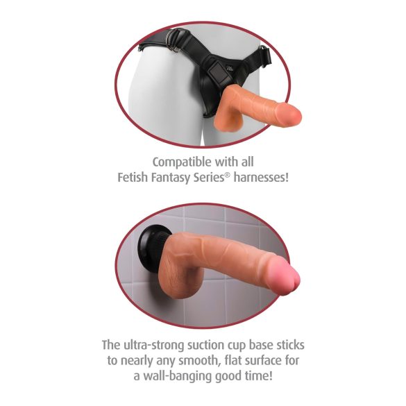 Real Feel Deluxe No.5 - vibrator met ballen - realistisch - huidkleur