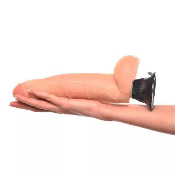 Real Feel Deluxe No.7 - realistische vibrator met balzak - huidkleurig