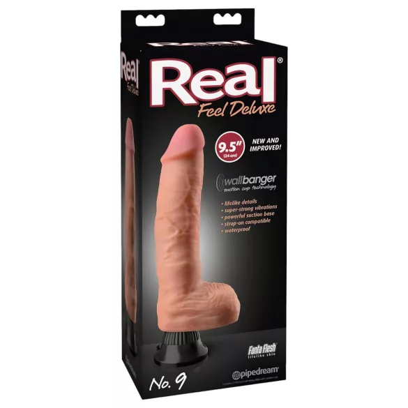 Real Feel Deluxe No.9 - vibrator met balzak - realistisch - huidskleur