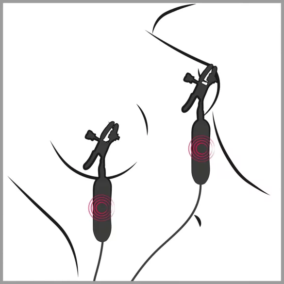 Fetish - vibrerende tepelklemmen - zwart