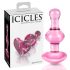Icicles No. 75 - glazen buttplug met hartje - roze
