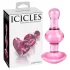 Icicles No. 75 - glazen buttplug met hartje - roze