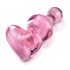 Icicles No. 75 - glazen buttplug met hartje - roze
