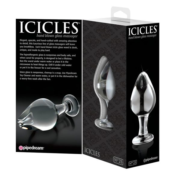 Icicles No. 25 - anale plug - kegelvorm - glas - transparant