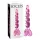 Icicles No. 43 - glazen dildo met noppen en hartjes - roze