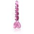 Icicles No. 43 - glazen dildo met noppen en hartjes - roze