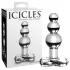 Icicles No. 47 - glazen buttplug met drie kralen - transparant