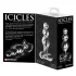 Icicles No. 47 - glazen buttplug met drie kralen - transparant