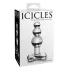Icicles No. 47 - glazen buttplug met drie kralen - transparant