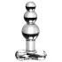 Icicles No. 47 - glazen buttplug met drie kralen - transparant
