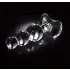 Icicles No. 47 - glazen buttplug met drie kralen - transparant