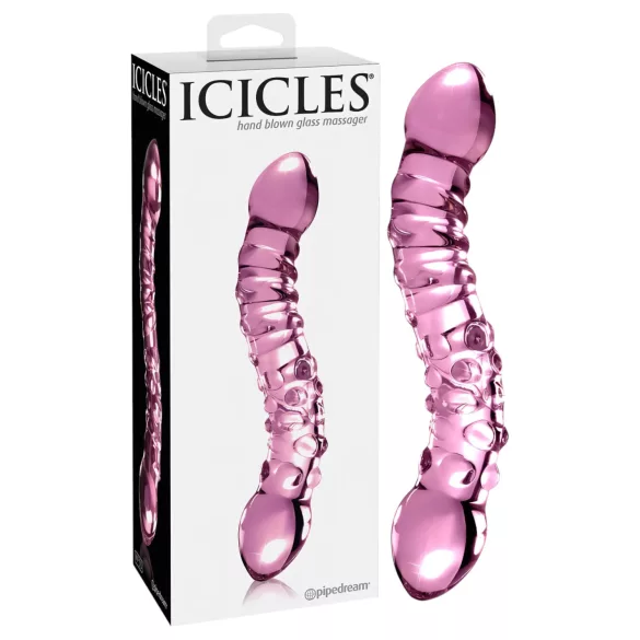 Icicles No. 55 - dubbelzijdige G-spot glazen dildo - roze