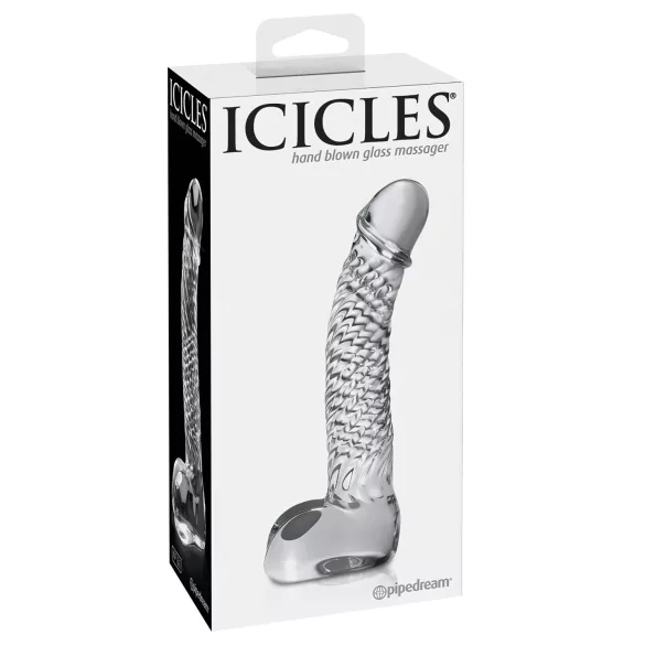 Icicles No. 61 - dildo met ballen en penisvorm - glas - transparant
