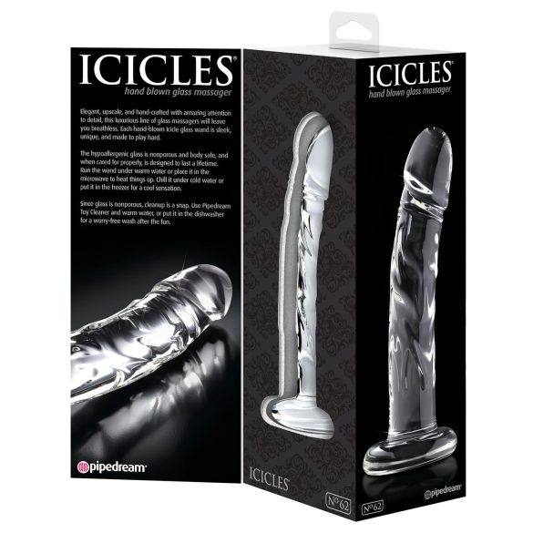 Icicles No. 62 - glazen dildo met penisvorm (transparant)
