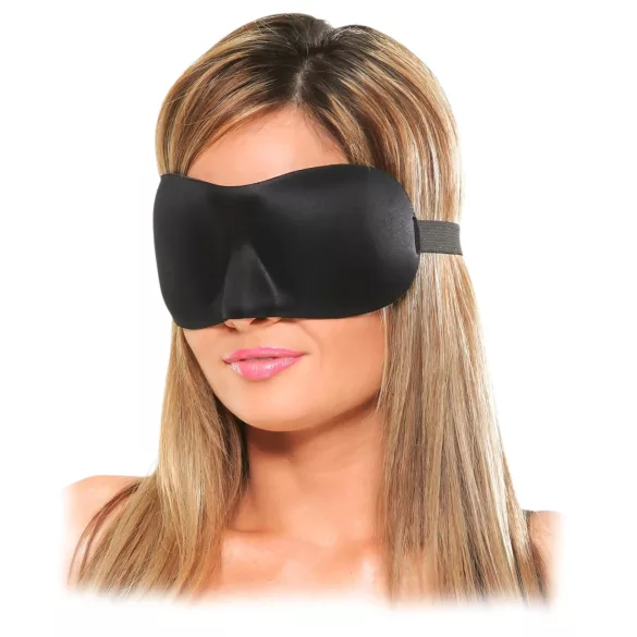 Fetish Deluxe Fantasy - oogmasker - breed en zacht - zwart
