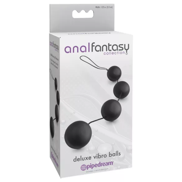 Anal Fantasy - anale kralenketting met interne balletjes (zwart)