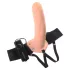 Fetish Strap-On 8 - strap-on dildo hol met vibrator - hol vibrator - huidkleurig