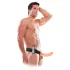 Fetish Strap-On 8 - strap-on dildo hol met vibrator - hol vibrator - huidkleurig