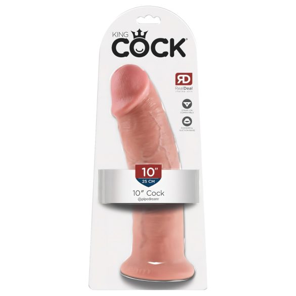 King Cock 10 - grote zuignap dildo (25cm) - naturel