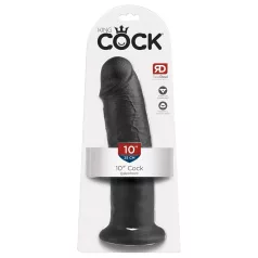 King Cock 10 - dildo met zuignap - zwart - 25cm