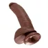 King Cock 9 - dildo met zuignap en ballen - bruin 23cm