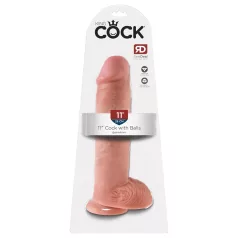   King Cock 11 - dildo met zuignap en ballen - huidkleur - 28cm