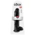 King Cock 11 - dildo met balzak en zuignap - zwart - 28 cm