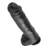 King Cock 11 - dildo met balzak en zuignap - zwart - 28 cm