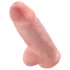 King Cock - realistische dildo met zuignap en ballen - 23cm - huidskleur