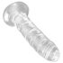 King Cock - dildo met zuignap - transparant - 15 cm