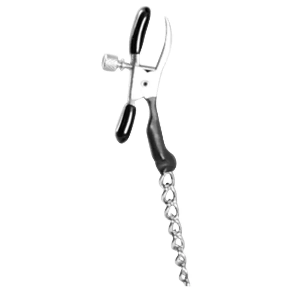 Fetish Fantasy - tepelklemmen met ketting - metaal