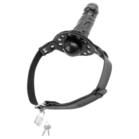 Fetish Fantasy - mondknevel met dildo - zwart