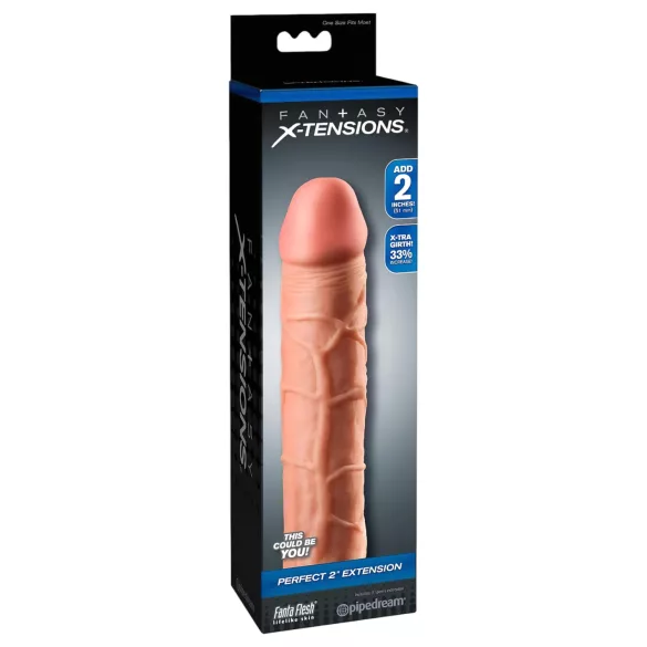 Pipedream - X-TENSION Perfect 2 - realistische penishuls (20,3 cm, huidskleur)