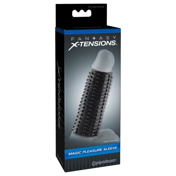 Pipedream - Fantasy X-Tensions - gestippelde penismanchet (zwart)