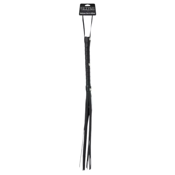 Fetish Fantasy Deluxe Cat-O-Nine - zweep met 9 strengen - zwart - 65 cm