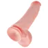 King Cock 15 - dildo met ballen en zuignap (38 cm, huidskleur)