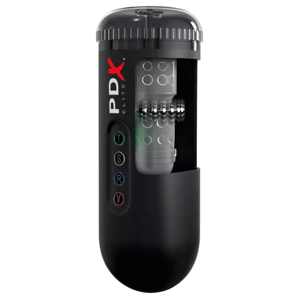 PDX Moto Blower - zuigende, vibrerende masturbator (zwart)