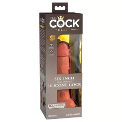   King Cock Elite 6 - dildo met zuignap - realistisch - 15cm - donker